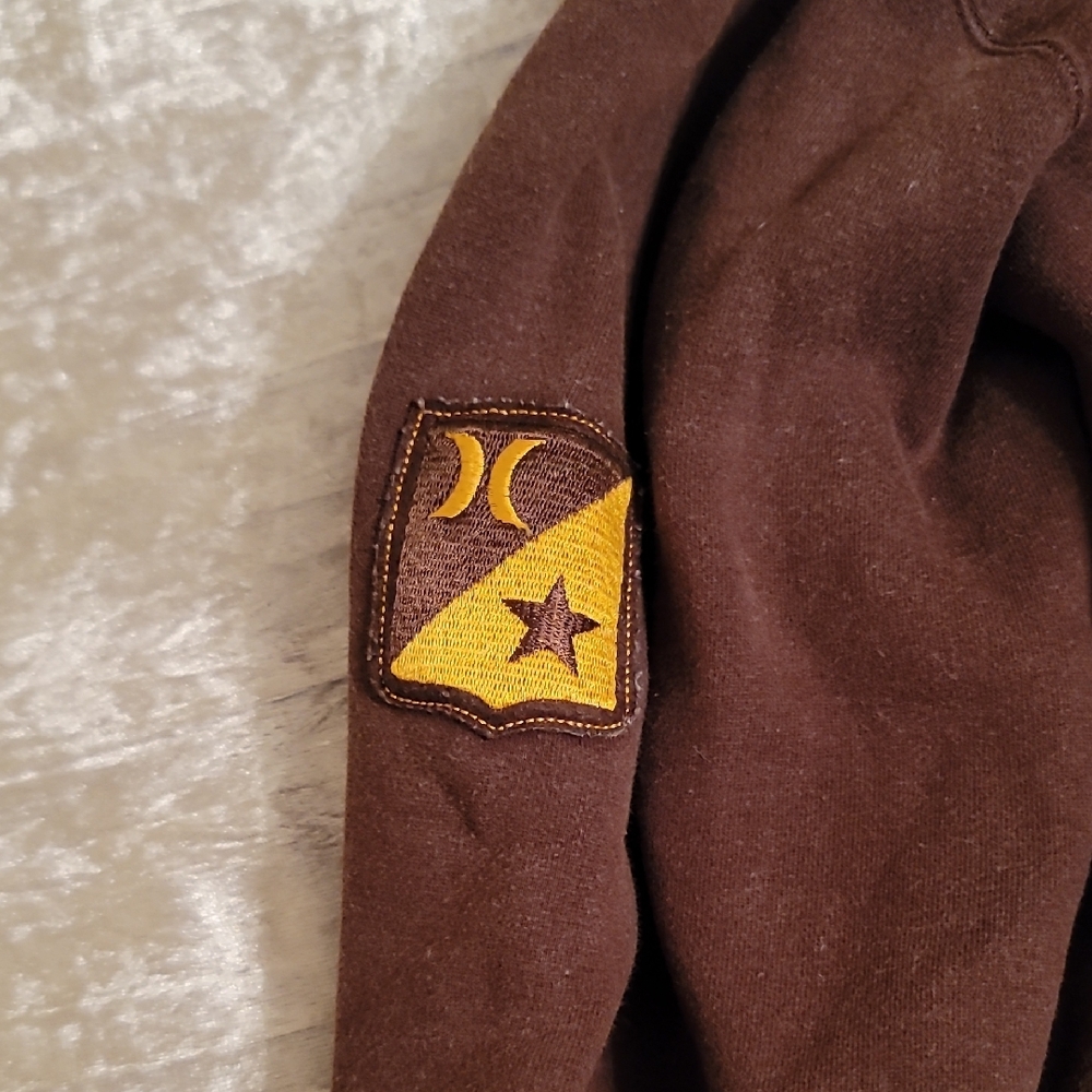 Hurley Brown Hoodie with Yellow Accents - Picture 6 of 8